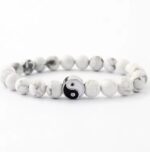 Bransoletka z białego onyxu z dodatkami lawy 2 szt. komplet - obrazek 4