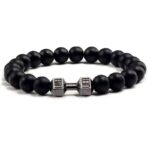 Bransoletka Czarny Matowy Turmalin z motywem