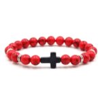 Bransoletka Czerwony Howlit  z dodatkami