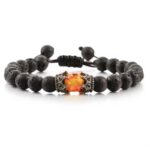 Bransoletka Czarna Lawa z dodatkami