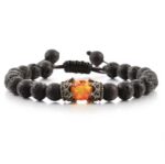 Bransoletka Czarna Lawa z dodatkami - obrazek 3