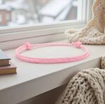 Bransoletka ze sznurka różowa - obrazek 3