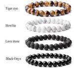 Bransoletka Lawa z dodatkami Howlit, Hematyt komplet 4 sztuki - obrazek 6