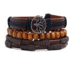 Bransoletka ze skóry brązowa - odcień jaśniejszy