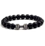 Bransoletka Czarny Matowy Turmalin z motywem - obrazek 3