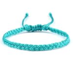 Bransoletka sznurkowa kolor turkusowy