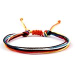 Bransoletka sznurkowa kolory czarny żółty niebieski