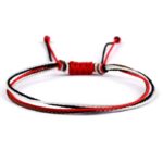 Bransoletka sznurkowa kolory biało czarno czerwony