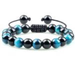 Bransoletka Niebieskie Tygrysie Oko i Czarny Howlit