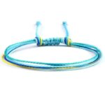 Bransoletka sznurkowa kolory niebiesko błękitno żółty