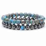 Bransoletka Howlit i Tęczowy Hematyt komplet 2 sztuki