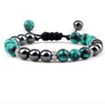 Bransoletka Zielony Agat i Howlit