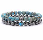 Bransoletka Howlit i Tęczowy Hematyt komplet 2 sztuki - obrazek 3