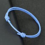 Bransoletka ze sznurka niebieska - obrazek 3