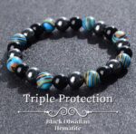 Bransoletka Hematyt i Czarny Obsydian - obrazek 4