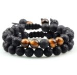 Bransoletka Lawa i Tygrysie Oko z dodatkami - obrazek 3