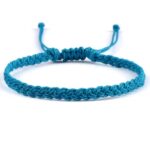 Bransoletka sznurkowa kolor jasny morski