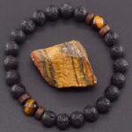 Bransoletka Tygrysie Oko i Czarna Lawa